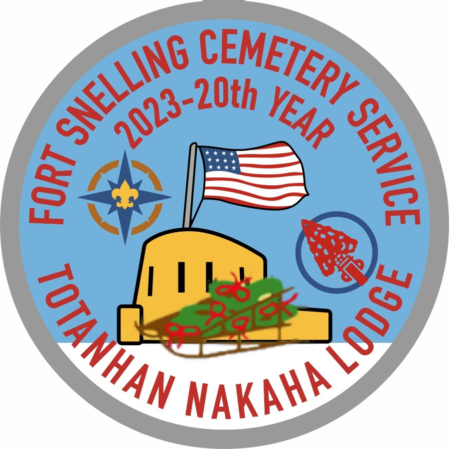 Logo for the Totanhan Nakaha Lodge Fort Snelling Wreath Cemetery Service -- 2023 - 20th Year